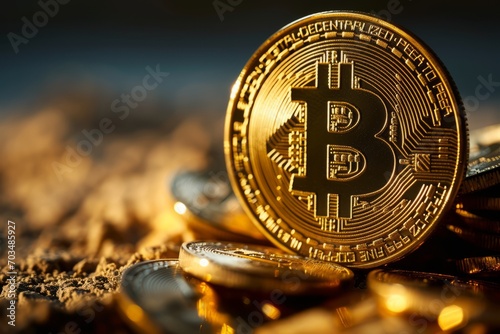 bitcoin cryptocurrency digital money golden coin