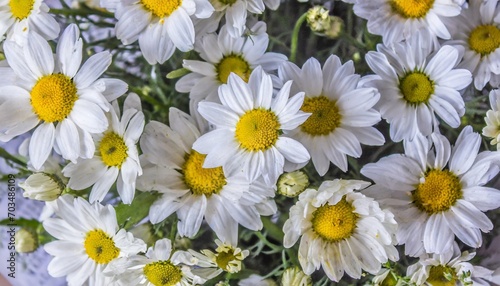 floral background of white blooming daisies