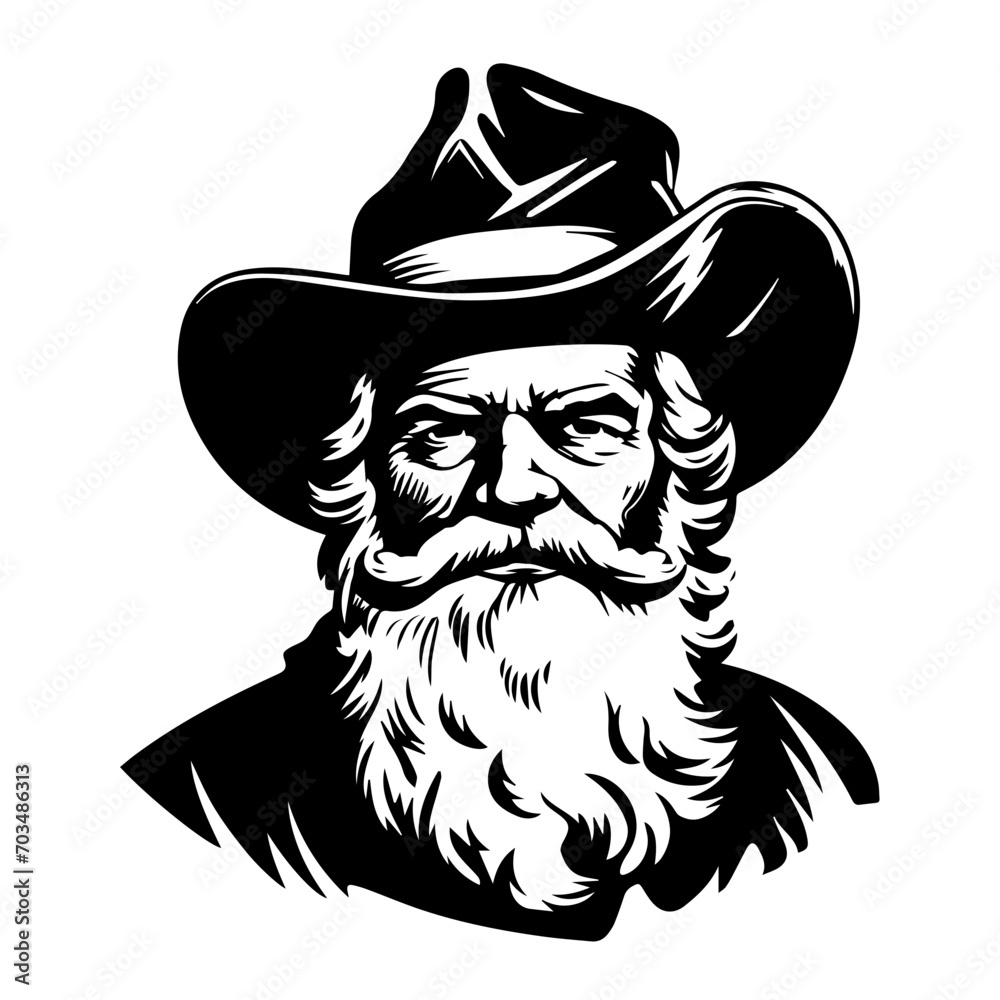 Santa Claus in Cowboy Outfit Vector Santa Claus in Cowboy Outfit Vector