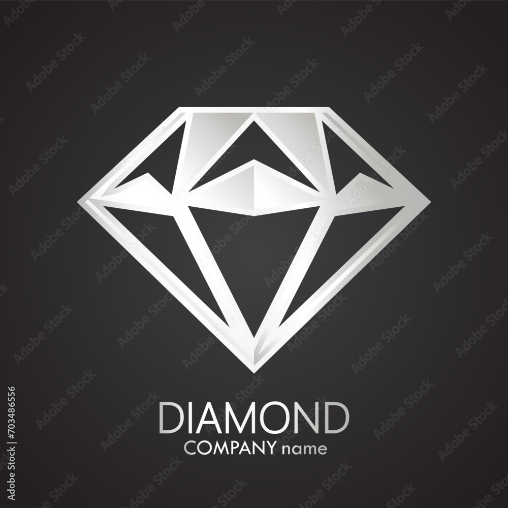 silver diamond shape logo vector illustration silver diamond shape logo vector illustration