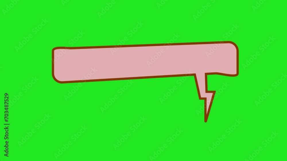 Speech bubble on green background. Pink chat balloon animation. Animated thought balloon. Speech bubble on green background. Pink chat balloon animation. Animated thought balloon.