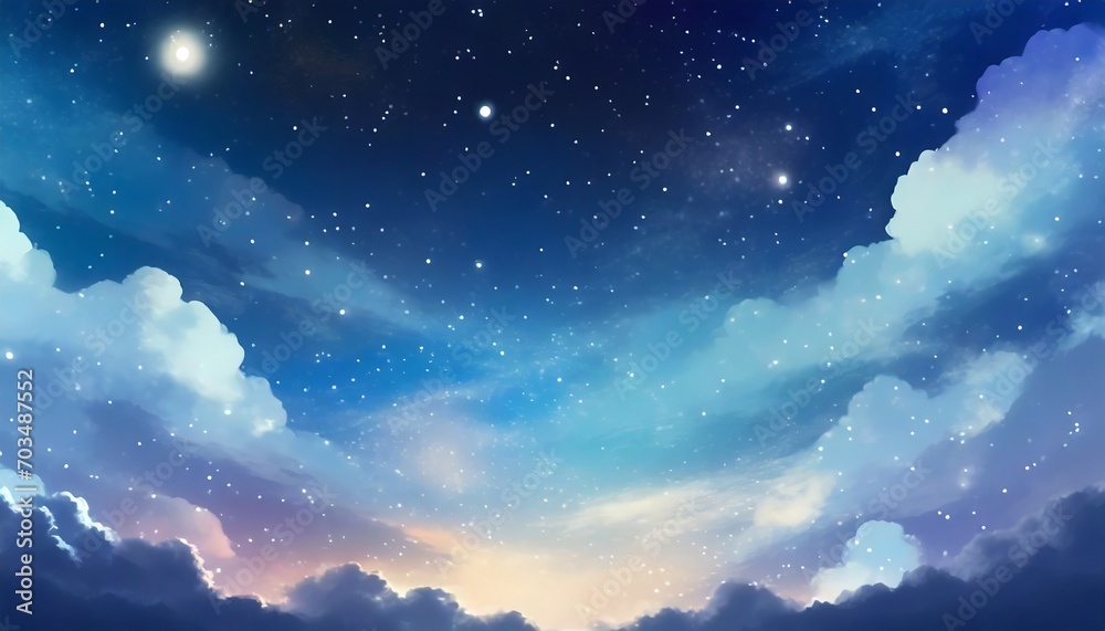abstract anime night sky background ai
