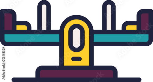 seesaw icon. vector filled color icon for your website, mobile, presentation, and logo design. photo