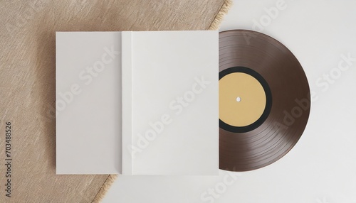 vinyl record with cover mockup