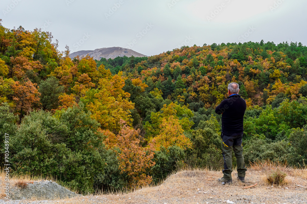 Practicing hiking, along the routes of the Granada Geopark.