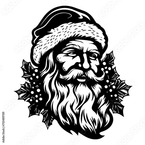 Santa Claus Adorned with Holly Berries Vector