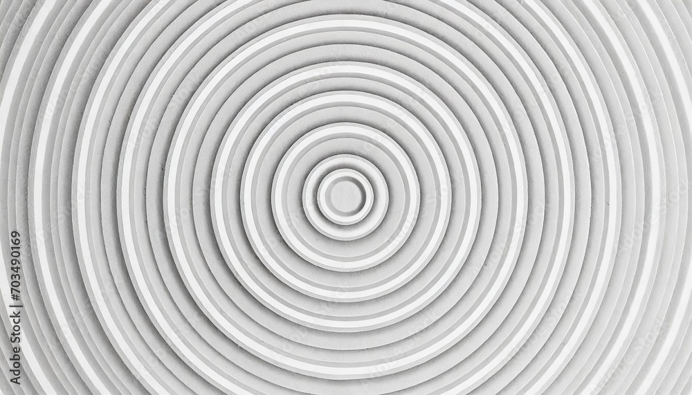 concentric linear inset white rings or circles steps symmetrically lit from top background wallpaper banner flat lay top view from above