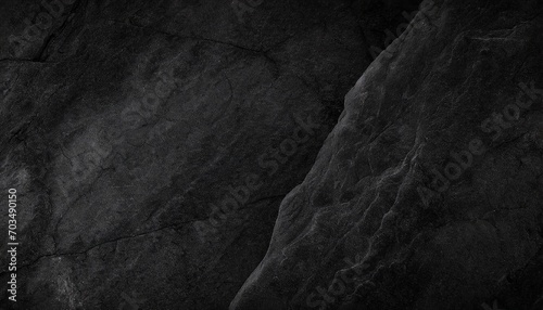 black abstract background dark rock texture black stone background with copy space for design web banner wide panoramic