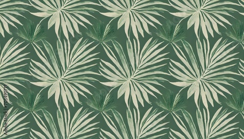 tropical exotic seamless pattern with palm leaves hand drawn vintage illustration background and texture good for production wallpapers cloth fabric printing goods © Florence