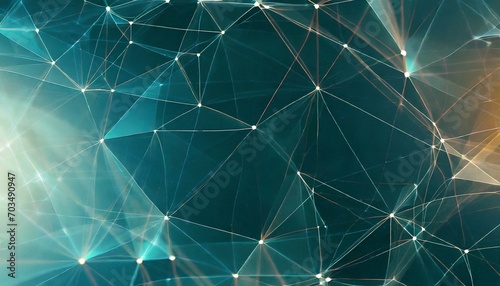 abstract polygonal space with connecting dots and lines dark background connection structure 3d widescreen