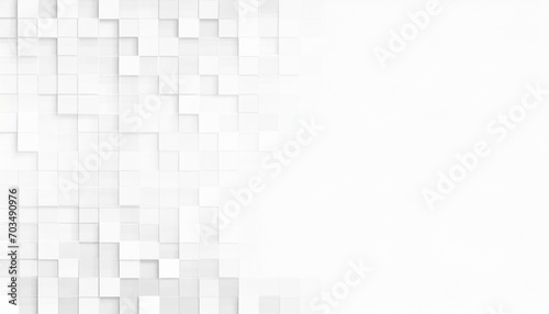 random offset white square cube boxes block background wallpaper banner template fade out with copy space