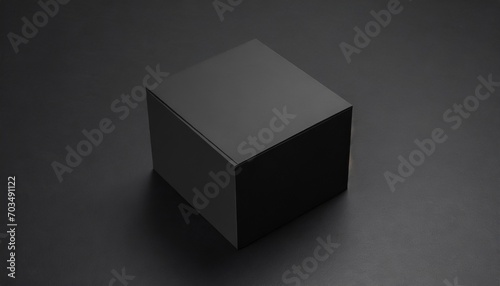 square black box mockup on dark background 3d rendering photo