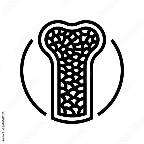 porous bone osteoporosis line icon vector. porous bone osteoporosis sign. isolated contour symbol black illustration