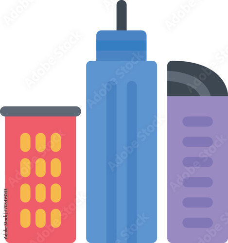 design vector image icons skyscrapers