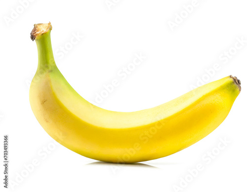 Einzelne Banane isoliert auf weißen Hintergrund, Freisteller 