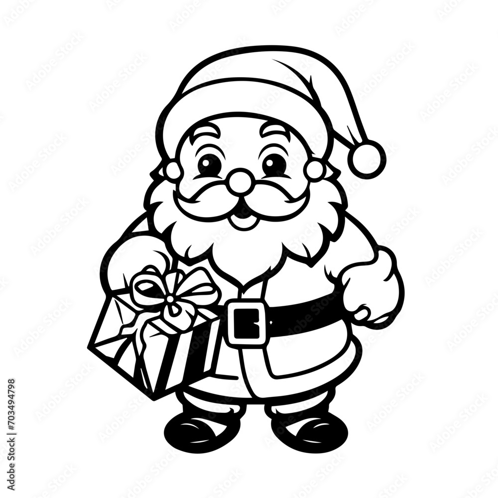 Generous Santa Claus with Christmas Gifts Vector