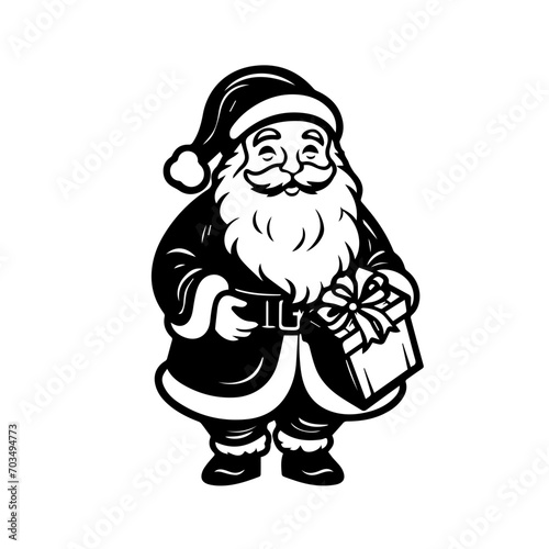 Generous Santa Claus with Christmas Gifts Vector