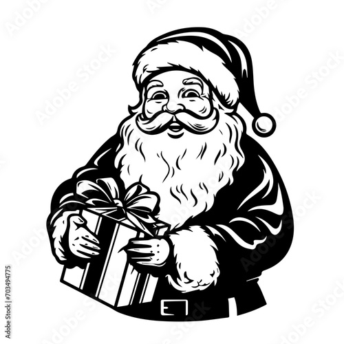 Generous Santa Claus with Christmas Gifts Vector