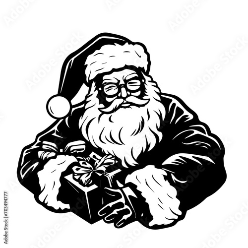 Generous Santa Claus with Christmas Gifts Vector