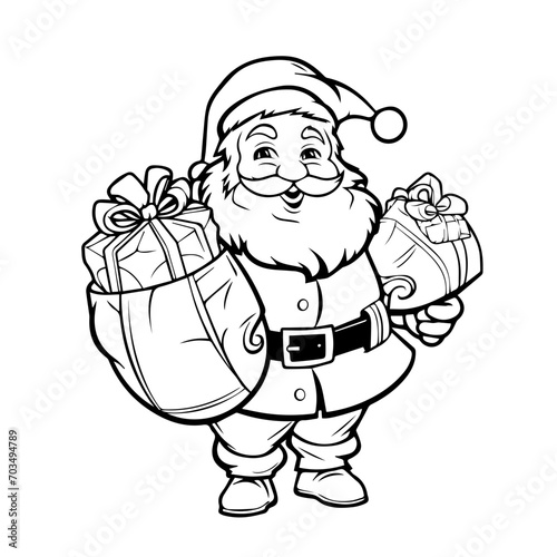 Generous Santa Claus with Christmas Gifts Vector