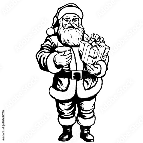Generous Santa Claus with Christmas Gifts Vector