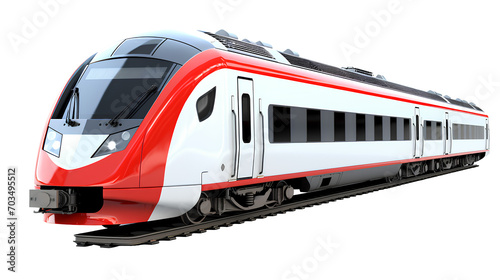 Modern train carriage on transparent background PNG. Mass transit concept.