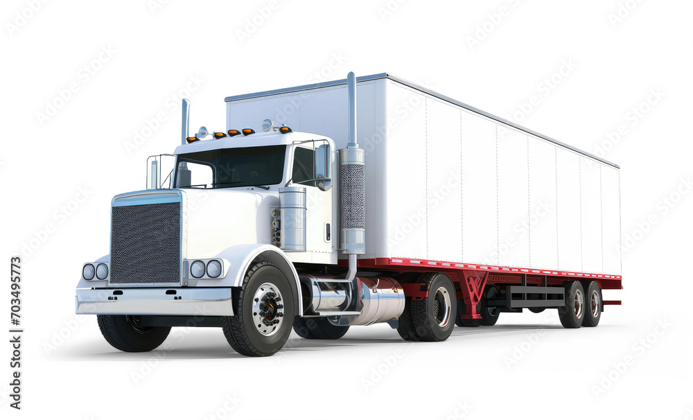 White truck isolated from the background