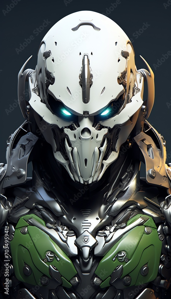 modern robot skull face mirror style 