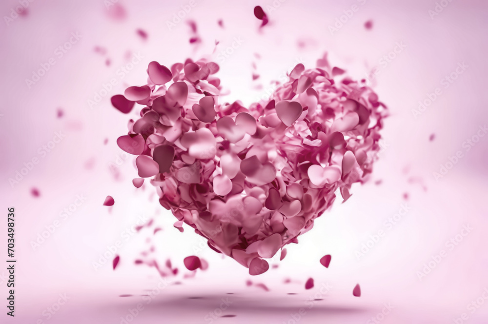 3D heart. valentine's day. Thematic background. AI