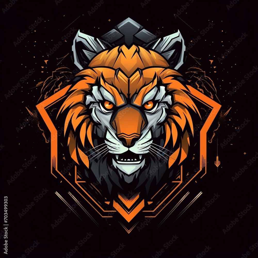  futuristic modern logo a tiger mirror style