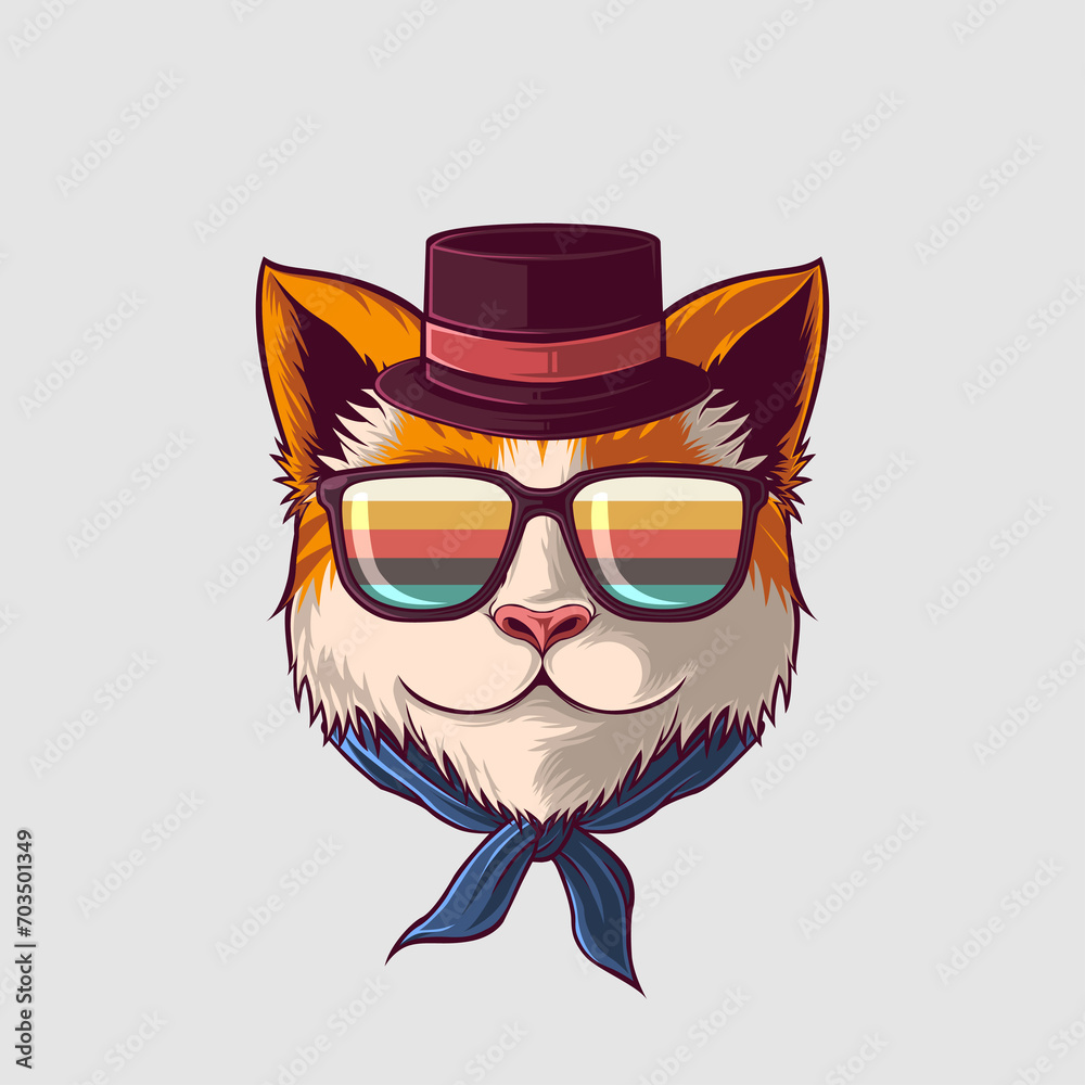 Cut Cat Vector Illustration