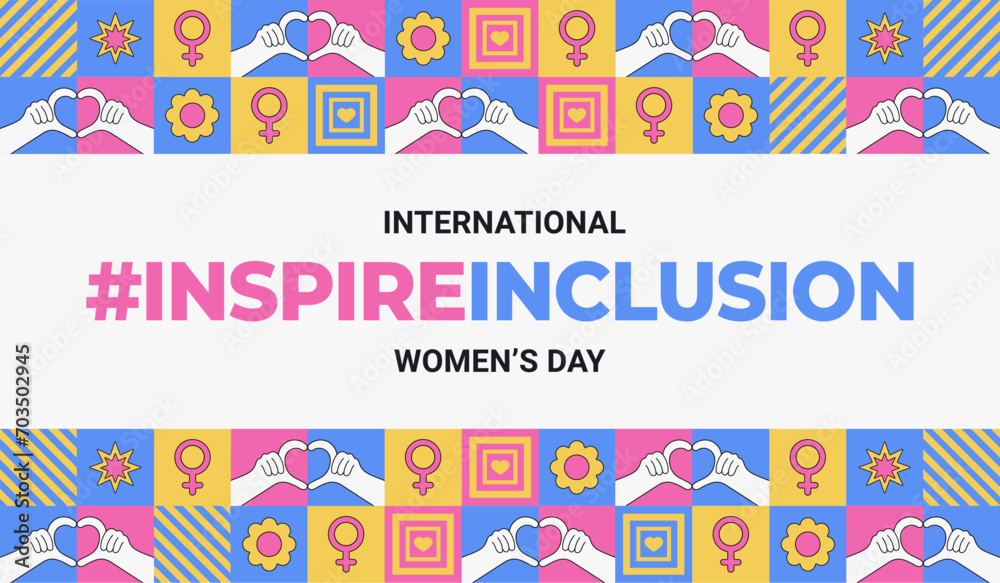 International Women's Day 2024 campaign InspireInclusion. Geometric