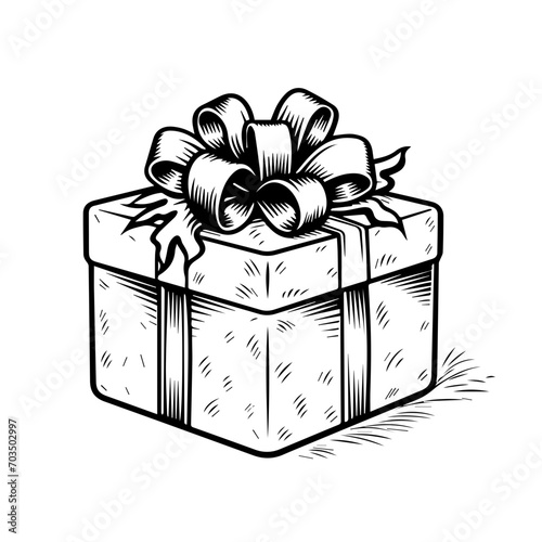 Festive Christmas Gift Box Vector Illustration