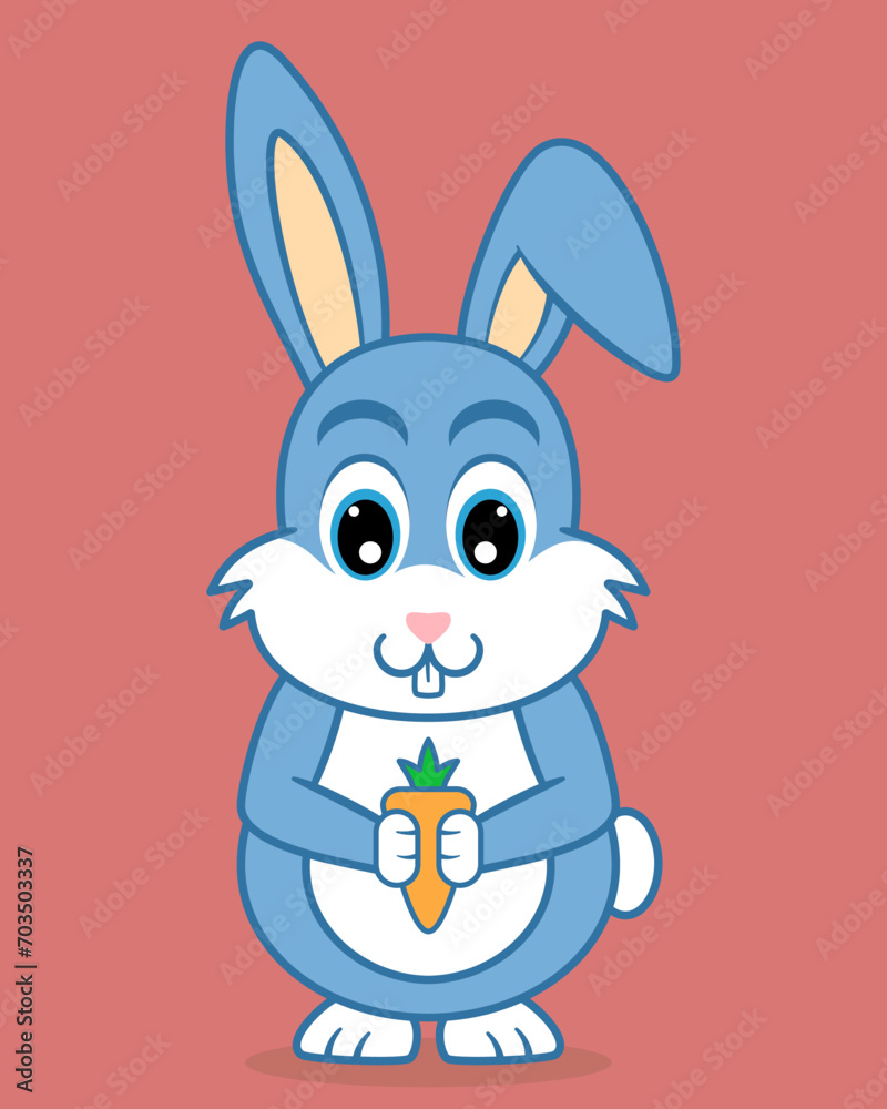 Cute bunny mascot cartoon friendly character vector design illustration isolated on white background Cute bunny mascot cartoon friendly character vector design illustration isolated on white background