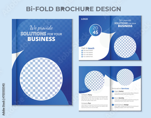 corporate bi Fold Brochure Design template, Editable file Design