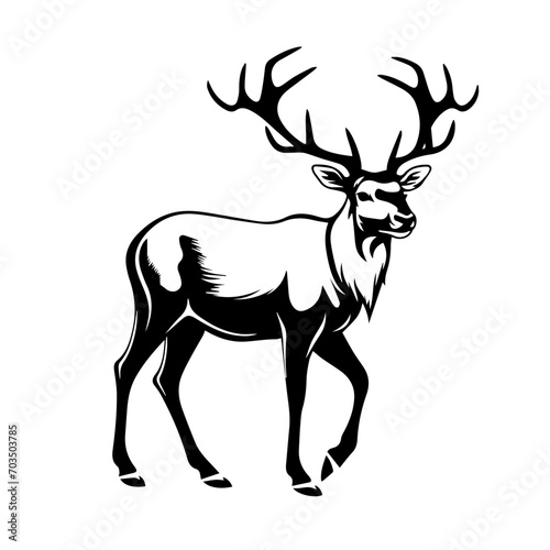 Graceful Reindeer in Winter Landscape Vector