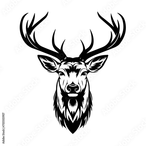 Stylized Reindeer Head Vector Art