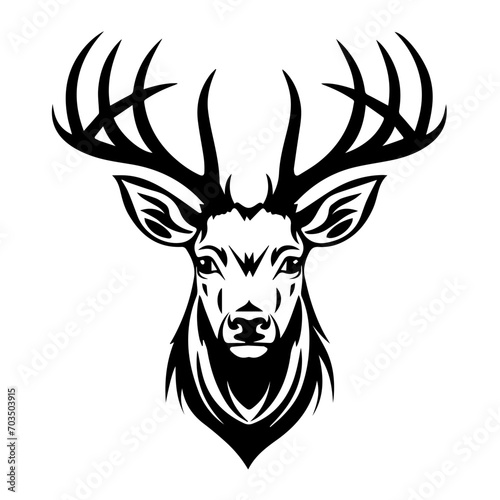 Stylized Reindeer Head Vector Art