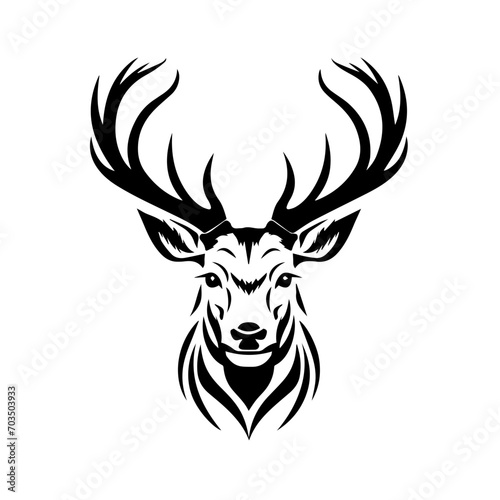 Stylized Reindeer Head Vector Art