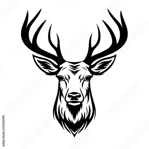 Stylized Reindeer Head Vector Art