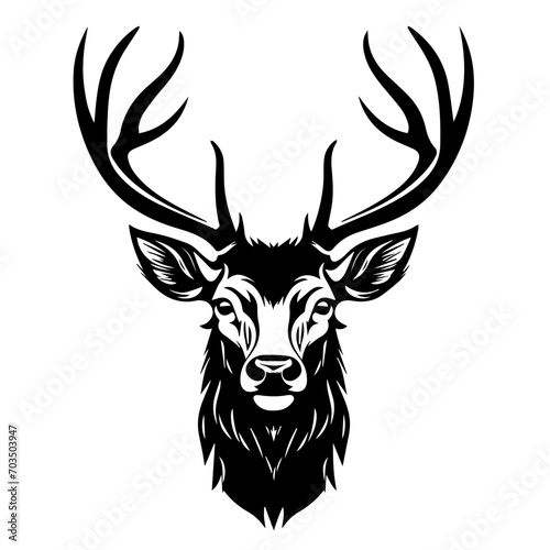 Stylized Reindeer Head Vector Art