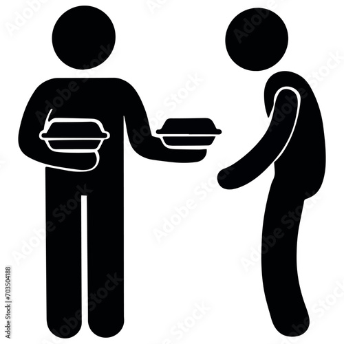 Simple vector silhoutte mom woman multitasking while carrying a baby child