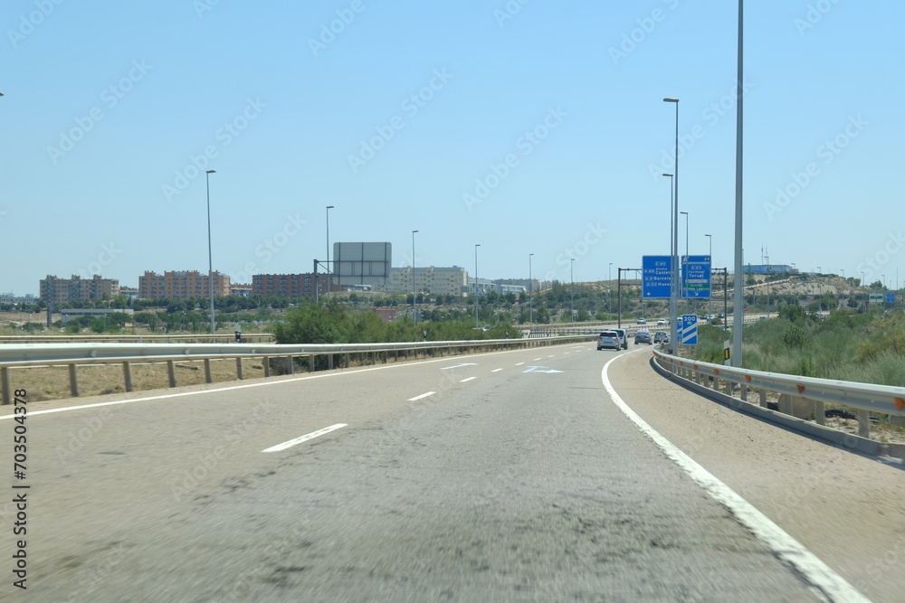 Fototapeta premium On the road of the north of Spain. Zaragoza, July 11, 2022.