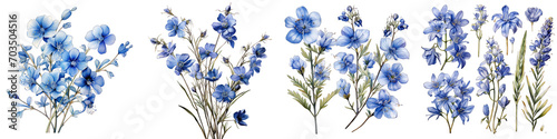 Twigs of blue flowers of Oxypetalum coeruleum Hyperrealistic Highly Detailed Isolated On Transparent Background Png File photo