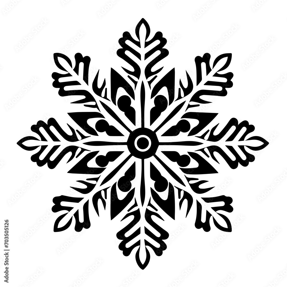 Intricate Snowflake Winter Vector Design Intricate Snowflake Winter Vector Design