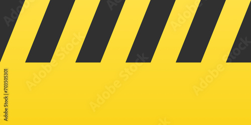 black and yellow sign of danger or attention. Texture, template, pattern. Diagonal stripes. Seamless texture illustration