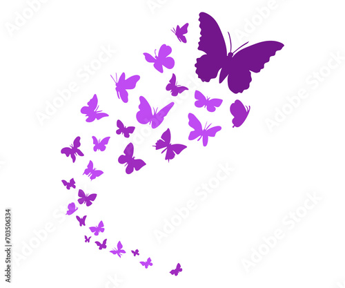 butterflies flying on the horizon. freedom concept vector illustration isolated on white background
