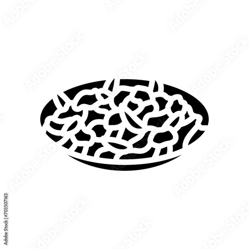 chow mein chinese cuisine glyph icon vector. chow mein chinese cuisine sign. isolated symbol illustration