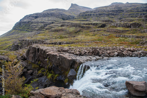 Lip of the Sveinstekksfoss waterfall in East Iceland