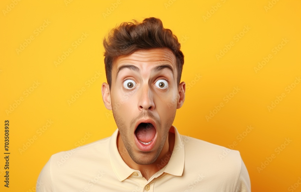 Man with surprised facial expression Man with surprised facial expression
